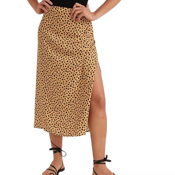 Marine Layer Ryan Slip Midi Skirt Cheetah Print NWT 4 - Picture 2 of 8